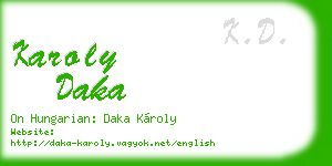 karoly daka business card
